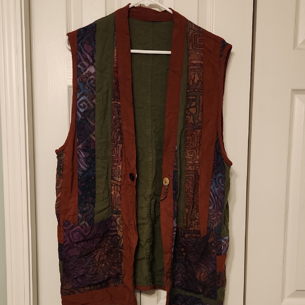 Winter Sun M/L Boho Abstract Print Vest